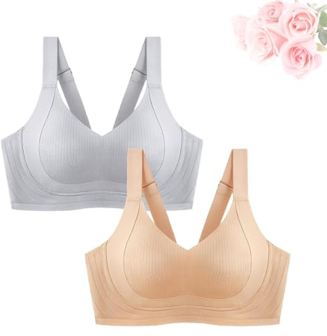 GANDUS Wire-Free Non-Marking Skin-Friendly Push-Up Bra,Seamless Daily Comfort Wireless Shaper Bra (A+D,L)