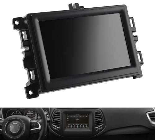 LEMON SHARK 7 Zoll uconnect LCD-Touchscreen-Radiomonitor-Display mit Rahmen für 2017 2018 2019 2020 Jeep Compass Radio-Navigation, ersetzt Nr. TDO-WXGA0700K00033-V2 TDO-WXGA0700K00057-V1