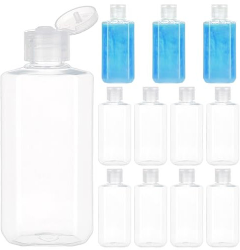 BENECREAT 12Pcs 100ml Kunststoff-Shampoo-Flasche mit Flip Cap, klare Leere Hand Sanitizer Flaschen, Kunststoff nachfüllbar Flaschen für Shampoo Körper Seife Toner und Lotion