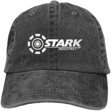 Neutrale atmungsaktive Iron Man-Unisex-Baseballkappen aus reiner Baumwolle Tony Stark Industries-Held Distressed-Denim-Kappe Hutaktivitäten verstellbare Snapback-Mütze personalisierte Geschenke