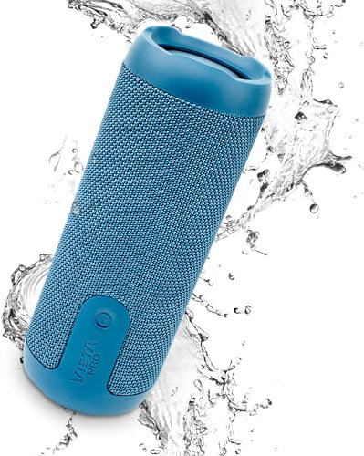 Vieta Pro Altavoz Potente Bluetooth 5.3 de 20W, Resistente al Agua IPX7, 11H de Batería y Radio FM. Compacto Grande con TWS, Aux-In y USB | Portátil Moon Azul