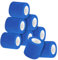 8 Rollen Selbstklebender Verband, 7,5cm x4,5m Sport Bandage, Pflaster Rolle Verbandsmaterial, Elastische Binde Bandage Fixierbinde, Vet Wrap Pet Fixierbinde für Finger Pferd Katze Hund (Blau)