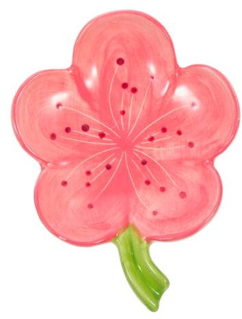 Cabilock Seifenschale Aus Keramik Blumenform Mit Praktischer Ablauföffnung Seifenhalter Für Badezimmer Dekoratives Seifenablaufregal Rosa