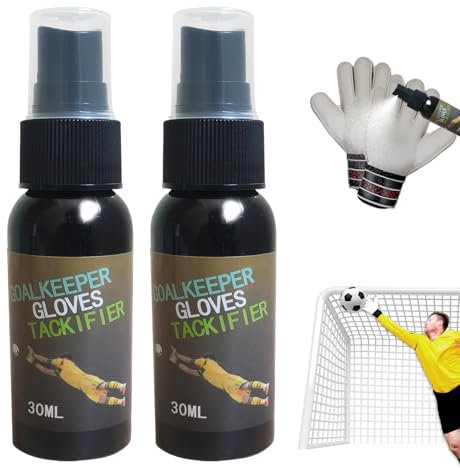 Rbleote 2 Flaschen Torwarthandschuhe Spray Grip,30ml Football Handschuhe Grip Spray,Leicht und Tragbar,Verbesserter Griff,Um EIN Verrutschen des Balls zu Verhindern,für Kinder und Erwachsene