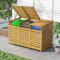 Warmiehomy 3 Wheelie Bin Storage 3 x 240L Wooden Bin Storage for Wheelie Bins, Wooden Recycling Bins Store Outdoor, 1 CM Thick Wood Board, 198 x 86 x 122.5 CM, Yellow
