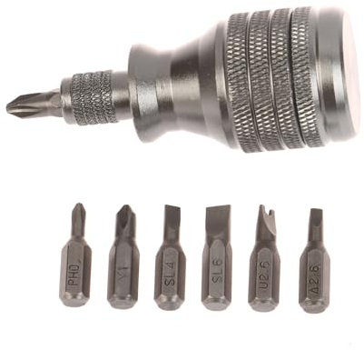Generisch 7 in 1 Aluminium-Hardware-Multifunktions-Schrauben zieher Set Mini-Reparatur-Werkzeug-Kit mit überlegener Härte 1/4 Zoll magnetischer Torx-Schrauben dreher-Bit-Kit Heim Reparatur Werkzeug