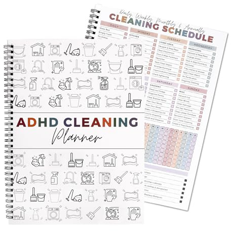 Adhd Cleaning Planner for Adults and Teens Adhd Cleaning and Organizing Planner Cleaning Schedule and Checklist Notebook List Daily Weekly Monthly for Home Chore Chart Adhd Daily Planner