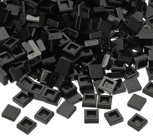 PATIKIL 333 Pcs Flat Blocks Bulk, 1x1 Square Black Classic Tiles Smooth Surface Mini Building Blocks Accessories Compatible Bricks Kits for Building Floor Walls Mosaic Pixel Arts