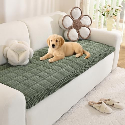 Royhom Sofa Überzug für Haustiere, Anti-Rutsch, Grün, 90x180cm | Dicke Sofabezug 2 3 4 Sitzer, Couch Überzug, Sofaschoner für Wohnzimmer