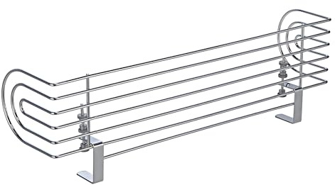 mucHome Herdschutzgitter aus Metall ca. 60 x 18,5 x 14 cm - Metallgitter für Herd - Kinderschutz für Herd mit Schraubzwingen Kinderschutzgitter Schutzgitter für jede Arbeitsplatte geeignet