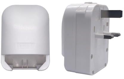 Strhowill 2 Pack UK to EU Plug Adapter, White, UK to EU4.8 Built-in | UK 3-pin to EU 2-pin plug adapter, 13A 250V,portable travel converter for Laptop, Smartphone, Camera & Electrical Devices