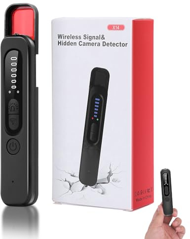 Wanzen Detektor,Kamera Detektor RF Signal Bug Detector Abhörwanzen Aufspüren Anti Spy Anti-Aufnahme Detektoren für GPS Locator Tracker 5 Stufen Empfindlichkeit für Hotel Heim Büro Reisen,Dunkelgrau