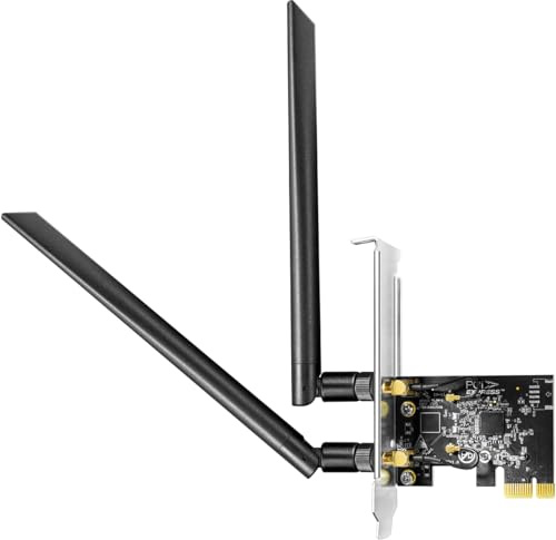 Cudy Wi-Fi 5 Dualband-PCIe-Adapter mit Bluetooth 4.2 Low Profile, WE1300 | WLAN 5, Bluetooth 4.2, PCI-Express-Dongle, 867/400 Mbit/s, 2,4/5 GHz, 2 abnehmbare Antennen, A2DP/HFP/HSP, profe