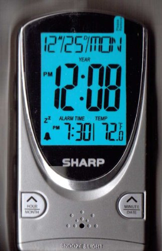 Sharp Digital Travel Alarm Clock Grey (Spc446d)