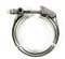 X-Parts V-Band Schelle 76mm 3 Schnellverschluss Turbo Wastegate Auspuff Schelle Rohr Durchmesser 110mm M8 Gewinde 13mm Schlüsselfläche 13mm Silber