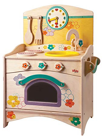 Dida - Cocina pequeña Juguete para niños en Madera - decoro Flores