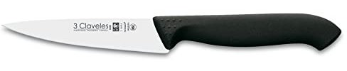 3 Claveles Proflex - Cuchillo cocinero 10 cm, acero inoxidable, negro