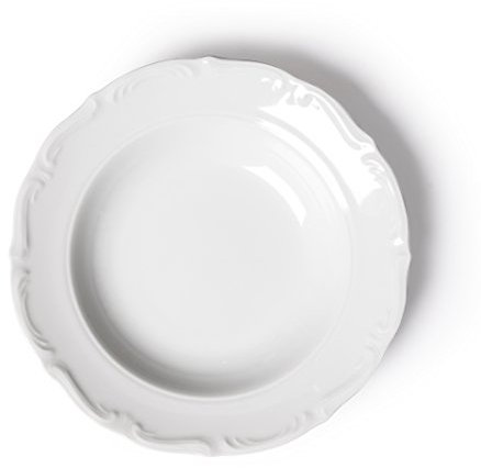 Excelsa Mademoiselle Plato Hondo, Porcelana, Blanco, 22.5 x 22.5 x 1.5 cm