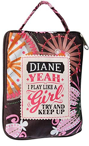 H & H Handliche Top Lass Einkaufstasche / Shopper Tasche - Personalisiert auf den Namen von Diane, braun, 40 x 40 x 12cm Fully Open