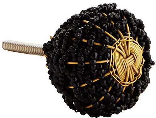 Madam Stoltz Schmuck-Möbelknopf 4cm Schwarz