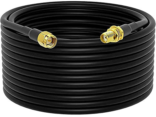 YILIANDUO RG58 15M Cable de Extensión Coaxial de baja pérdida SMA Macho a Hembra Extensión Cable Aplicaciones de Radio Cobre Puro de Antena WiFi para 3G 4G LTE Ham Radio GPS ADS-B WiFi