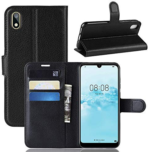 betterfon Hülle Kompatibel mit Huawei Y5 (2019) | Klapphülle Schutzhülle mit Kartenfächer Kompatibel für Y5 (2019) | Magnetverschluss Klapphülle | Schwarz