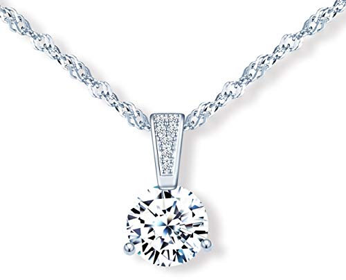 MicLee Damen Halskette 925 Sterling Silber Zirkonia Anhänger Kette mit Geschenkbeutel Super Geschenk für Paar Pärchen Mutter Tochter