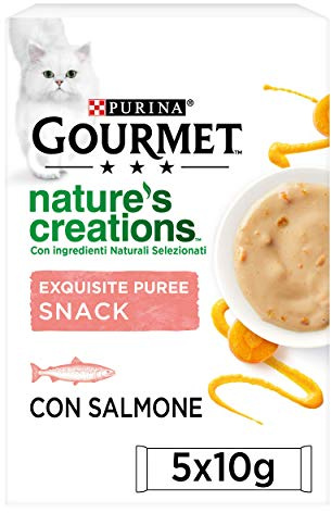 GOURMET Nature's Creations Snack per Gatti Adulti con Salmone e Carota 55 Buste da 10g