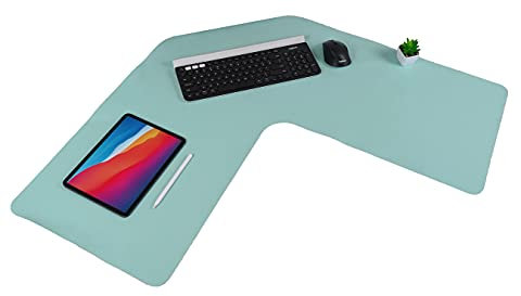 Con-Tact Brand XL-Schreibtischunterlage | Wasserdicht Anti-Rutsch PU-Leder | Große Ecke Computer Arbeitsplatz Schutz | Mauspad Gaming-Pad | 91,4 x 39,9 cm L-Form | Doppelseitig (blau/lila)