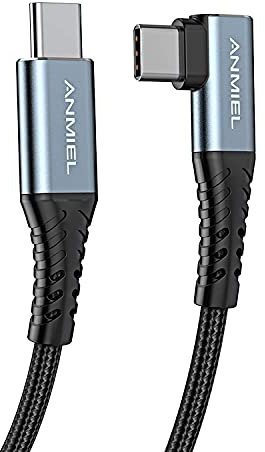 ANMIEL USB C auf USB C Kabel 3M[100W 20V/5A] 90 Grad Typ C auf Typ C Kabel USB C PD Schnellladekabel für iPhone 15/15 Pro/15 Pro Max,MacBook iPad Pro 2020,Huawei MateBook,Samsung Galaxy S22 S21