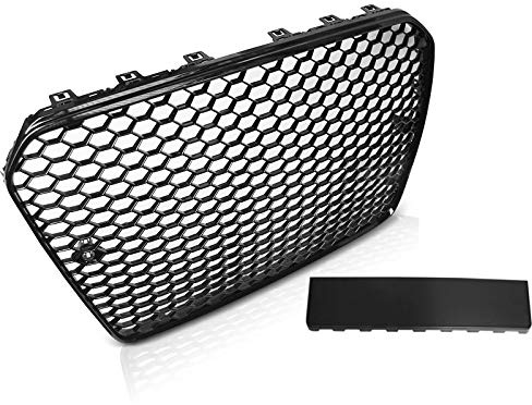 Parrilla delantera compatible con Audi A5 2011 2012 2013 2014 2015 2016 Coupé Cabrio Parrilla central delantera Sport GV-59 Parrilla de malla estilo panal en negro brillante deportivo