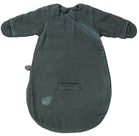 Nattou Babyschlafsack für Herbst und Winter aus 100 % Baumwolle (Musselin), Mit Fäustlingen, TOG 2, Ca. 60 cm, Luna und Axel, Grün