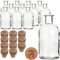 gouveo 12er Set Glasflasche 250 ml Apotheker mit Holzgriffkorken Frohe Ostern III - Leere Flasche mit Korken zum Befüllen Apothekerflaschen, Likörflaschen, Deko-Flaschen