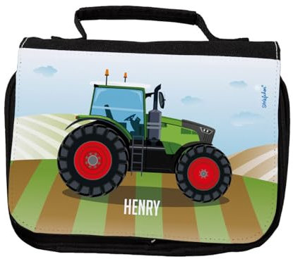 Striefchen® Kulturtasche für Jungen personalisiert mit Wunschname Traktor