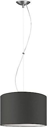 Home Sweet Home Moderne Hängelampe Deluxe Bling | 35/35/100cm | Anthrazit | Hängelampe mit Lampenschirm aus Stoff | für E27 LED-Lampe | geeignet für Wohnzimmer, Schlafzimmer