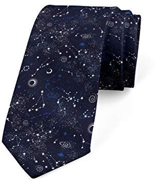 Herren Krawatten Business Krawatte für Herren Sterne nachtblau Mode-Krawatte, schmal Krawatte für Männer, Weihnachten, Hochzeit, Business, formelle Party, 145 x 8 cm