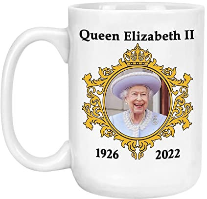 Tasse mit Aufschrift Queen Elizabeth II, Keramik, England-Königin, Weihnachten, Kaffee-Tee-Tasse, Erinnerung, Gedenkkönigin, Dekorationen, britische Dekorationen