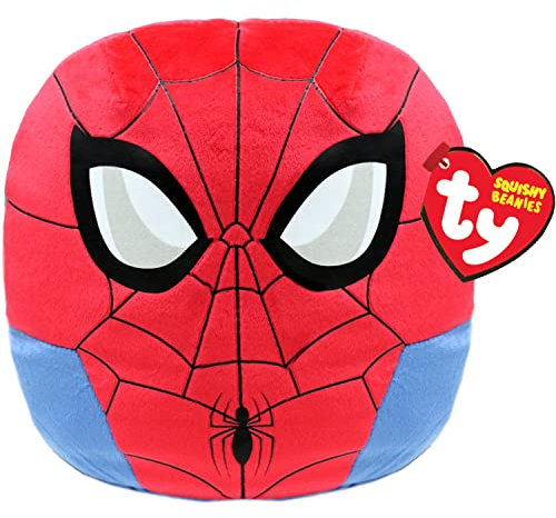 Ty Squishy Beanies Collezione Marvel, Spiderman, Tutti i Tuoi Eroi Preferiti a Forma di Morbido Cuscino di Peluche da Collezionare, Idea Regalo per Grandi e Piccini 22 cm T39254