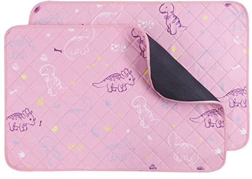 IEUUMLER 2 Stück Welpenunterlagen Waschbar für Hunde, Wiederverwendbar und Schnell Absorbierend PIPI Matten Trainingseinlagen für Laufstall/Autositz/Sofa FC013 (Rosa, 76*50CM)