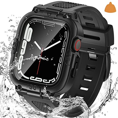 Neitra (3 en 1 Estuche impermeable de 360 ° para Apple Watch Series 6/5/4/SE 2023 Protector Funda con correa de 40mm, iWatch banda de reemplazo de reloj deportivo Fundas protectoras resistentes