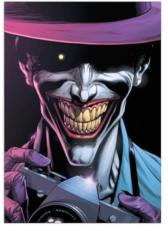 Displate Offiziell DC Comics MetallPoster Magnetische Befestigung Inklusive Lizenziert Bilder Hochwertiges Poster Batman Three Jokers - The Killing Joke 45 cm x 32 cm