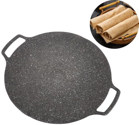 Cyrank Griglia Per Barbecue Coreana Griglia Antiaderente,Piastra Per Barbecue,Padella Per Griglia Antiaderente,Piastra Coreana,Padella Per Griglia Rotonda Antiaderente Per Barbecue(33cm Universale)