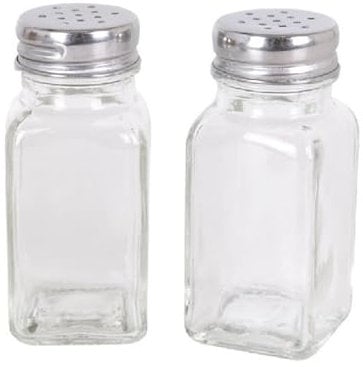 PARENCE.- Set de saleros y pimenteros tradicionales - 8.5x4.5x10cm - Set de 2 recipientes clásicos de sal y pimienta - transparentes, cocina, hogar