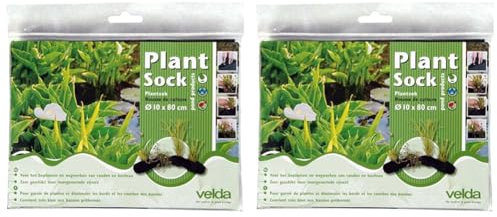 velda 127594 Pflanzkorb für Teichpflanzen, 10 x 80 cm, Plant Sock (Packung mit 2)