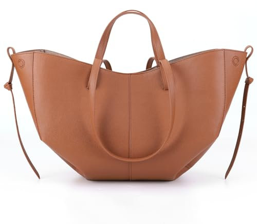 JQWYGB Handtasche aus veganem Leder, große Kapazität, Tragegriff oben, Schultertaschen für Damen, trendige Tragetasche mit Tragegriff oben, CAMEL, Small
