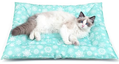 Pawtasy Kühlmatte für Hunde Kühldecke Katzen Sommer Hundekühlmatte Selbstkühlend mit Ungiftiges Gel Kühlkissen Kratzfest Cooling Mat Dog - S 56 x 66 cm