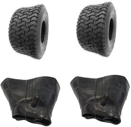 Lot de 2 chambres à air + 2 pneus de tondeuse à gazon 18 x 8,50-8 profil LG02 - Dimensions : 18 x 8,50-8 - Pneus pour tracteur pelouse, tondeuse autoportée - Pneus à gazon 8 - 18 x 8,5-8 - 18 x 8,5-8