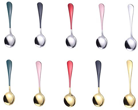 LABRIMP Ensemble De Cuillères À Café En Acier Inoxydable Design Rond Pour Le Thé Le Dessert Le Gâteau Cuillères Faciles À Nettoyer Pour Mariage Pendaison De Crémaillère