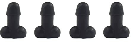 Generic Funny Penis Valve Stem Caps 4 Stück Abdeckbolzen Auto Rad Reifen Luftventilschaft Kappen Abdeckung Zubehör Reifenventilkappen Ventilkappen Autoventil für LKWs Fahrräder Motorräder (Schwarz)