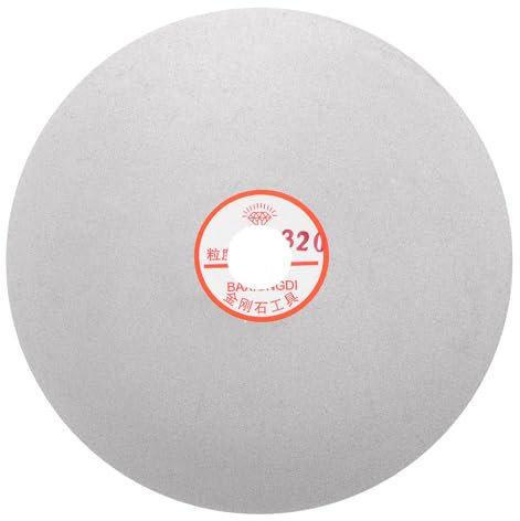 sourcing map Diamond Sanding Grinding Disc, 8-Inch (200mm) Grit 320 1 Arbor Hole, Flat Lap Disk Polishing Discs Abrasive Wheel for Gemstone Tile Porcelain Glass Stone Metal